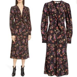 Veronica Beard Black Silk Midi Dress size 4